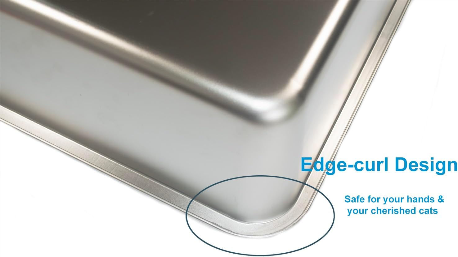 Stainless Steel Litter Box for Cat or Rabbit, Extra Large, Easy to Clean S218943