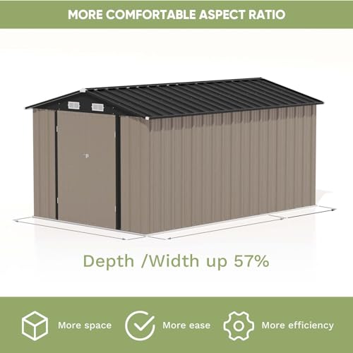 Patiowell 3 x 3 FT Outdoor Storage Shed with Sloping Roof, Grey F27529