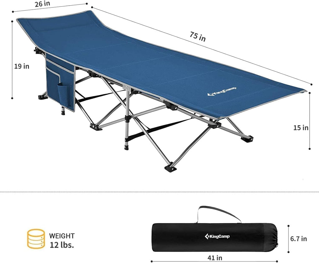 KingCamp Folding Camping Cot, Heavy Duty Portable Single Bed Q172