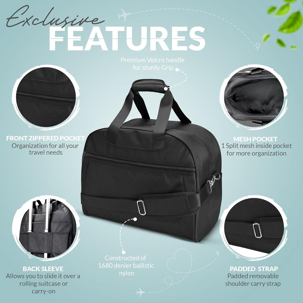 Personal Item Carry-On Bag Underseat Nylon Duffel R7658
