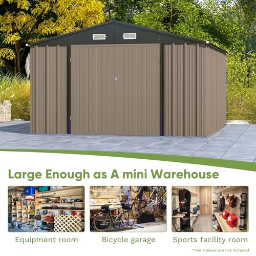 Patiowell 3 x 3 FT Outdoor Storage Shed with Sloping Roof, Grey F27529