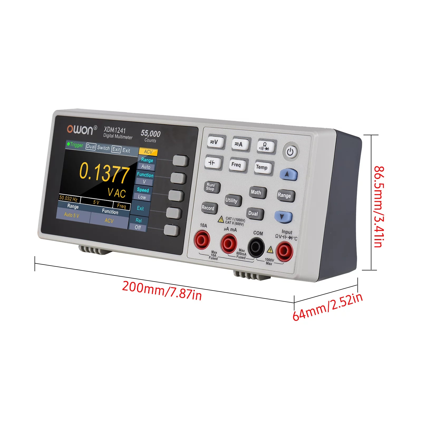 Owon XDM1241 Mini Desktop Digital Multimeter Rechargeable 55000 Counts True RMS O787109