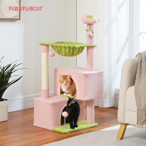 45-Inch Cat Tree with 2 Condos, Scratching Posts and Hammock F616
