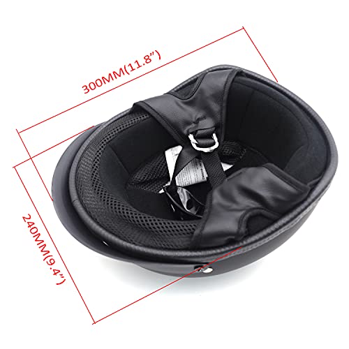 HTT Motorcycle DOT Certified Matte Black Half Face Helmet A542624