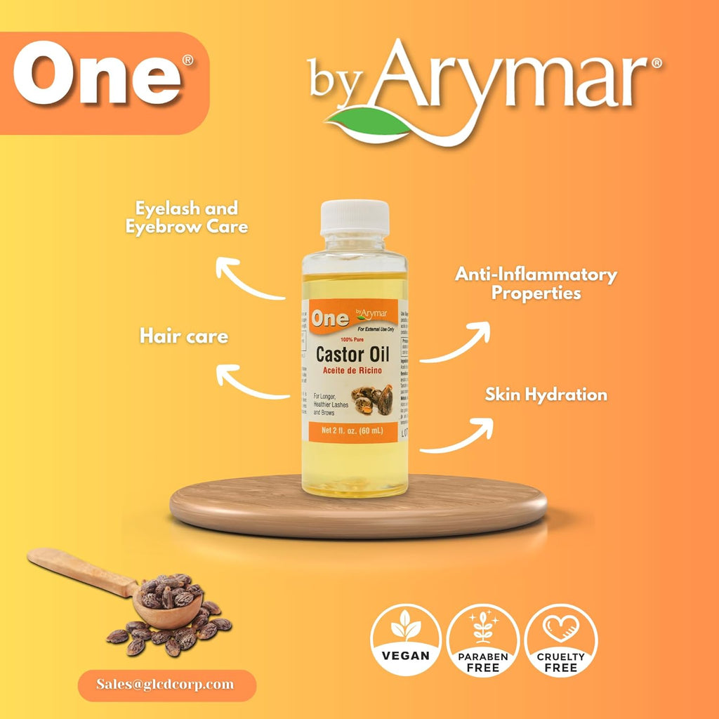 Arymar Castor Oil 100% Pure Aceite de Ricino, 2 Fl Oz P365