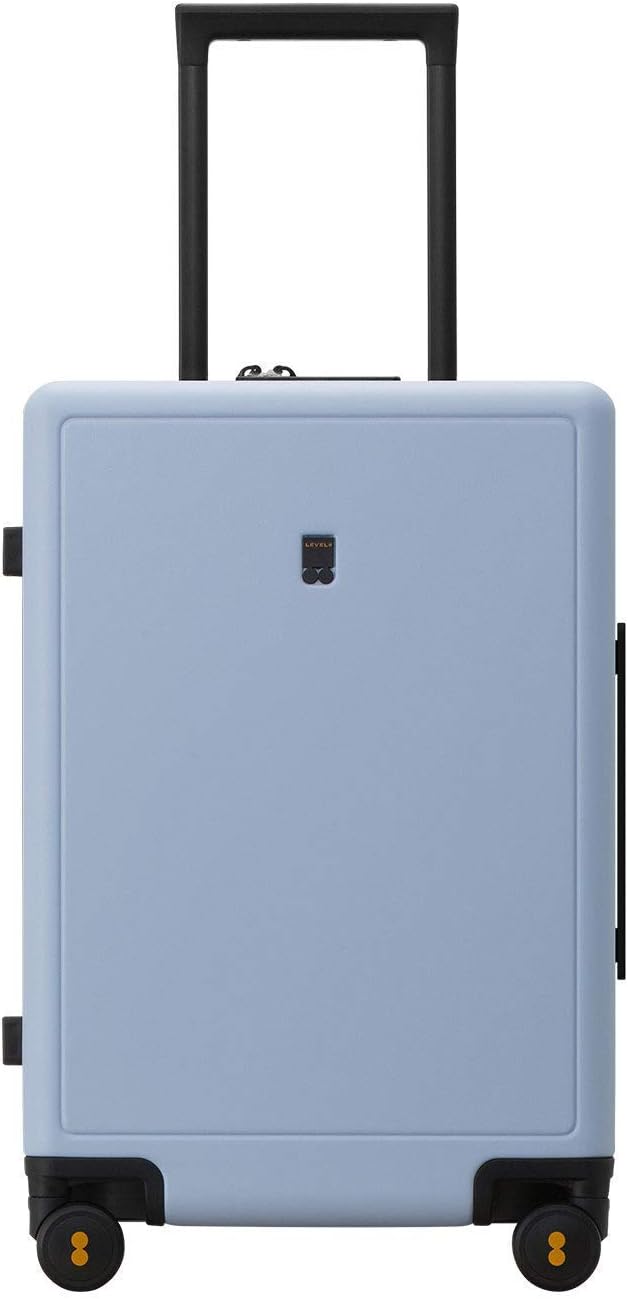 LEVEL8 Elegance PC Matte Hardshell Luggage Set, 20" Carry-On & 24" Checked - Light Blue A707