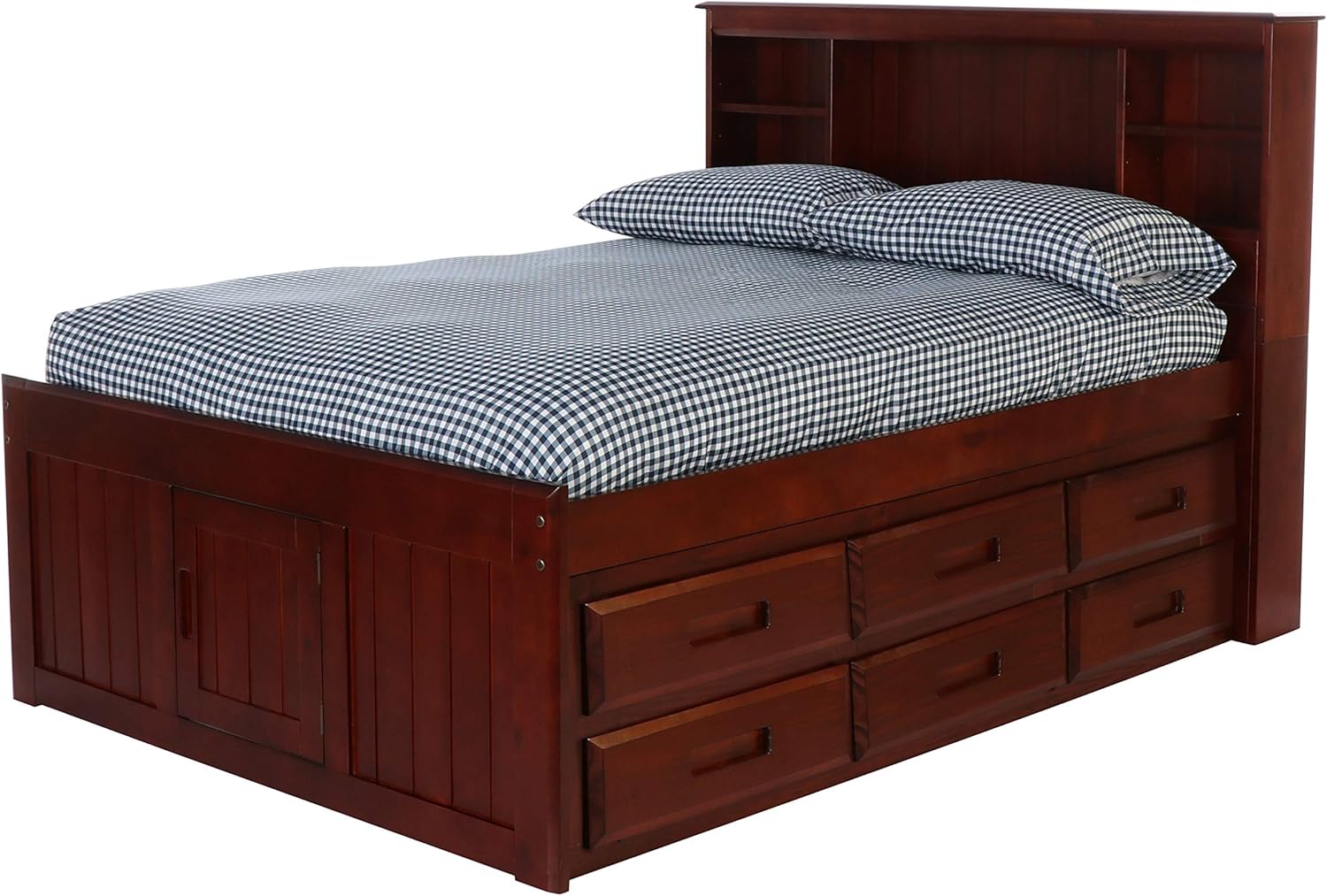 Discovery World Furniture Full Bookcase Bed with 6 Drawers Merlot D74380