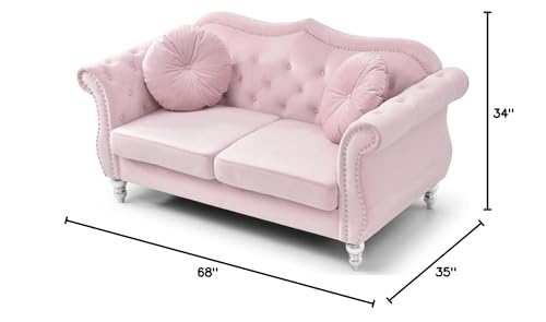 Glory Furniture Hollywood Velvet Loveseat Pink Y42355