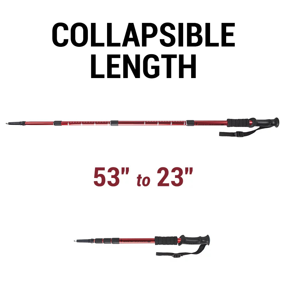 Crown Sporting Goods Shock-Resistant Adjustable Trekking Pole K9593