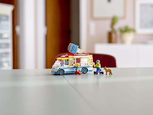 LEGO City Ice Cream Truck Van 60253 Building Toy Set with Skater Minifigures and Dog Figure D48470