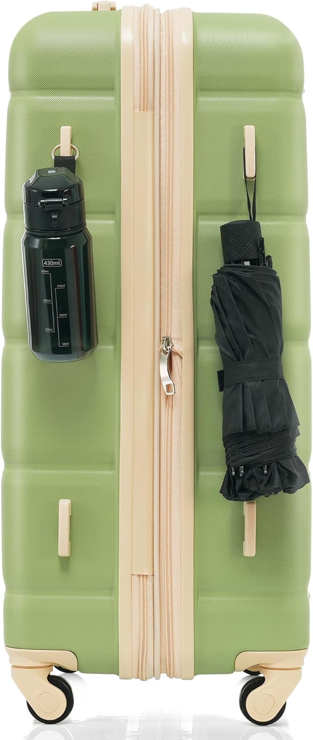 Merax Luggage Set of 3, ABS Hard Shell with Spinner Wheels, Light Green V758