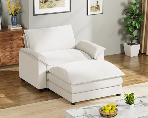 Homall 119" Modular Sectional Sofa with Reversible Ottoman, Light Grey V97154