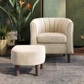LINSY Accent Chair with Ottoman, Velvet, Olive Green C653