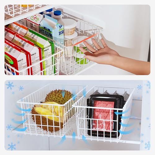 Orgneas Freezer Organizer Bins, Metal Wire Storage Container for Chest Freezers Z681122