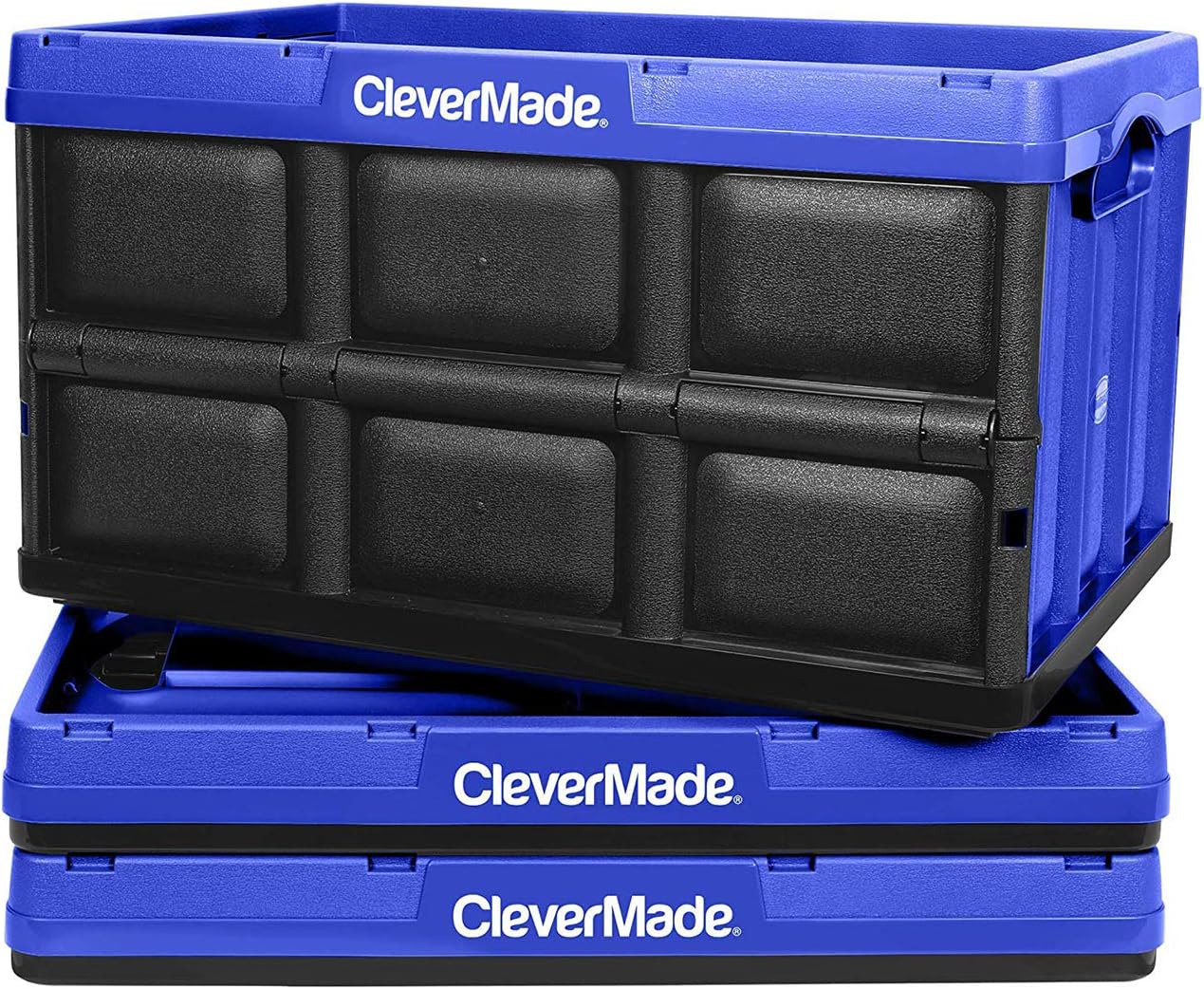 CleverMade 62L Collapsible Storage Bins with Lids, 3 Pack E869