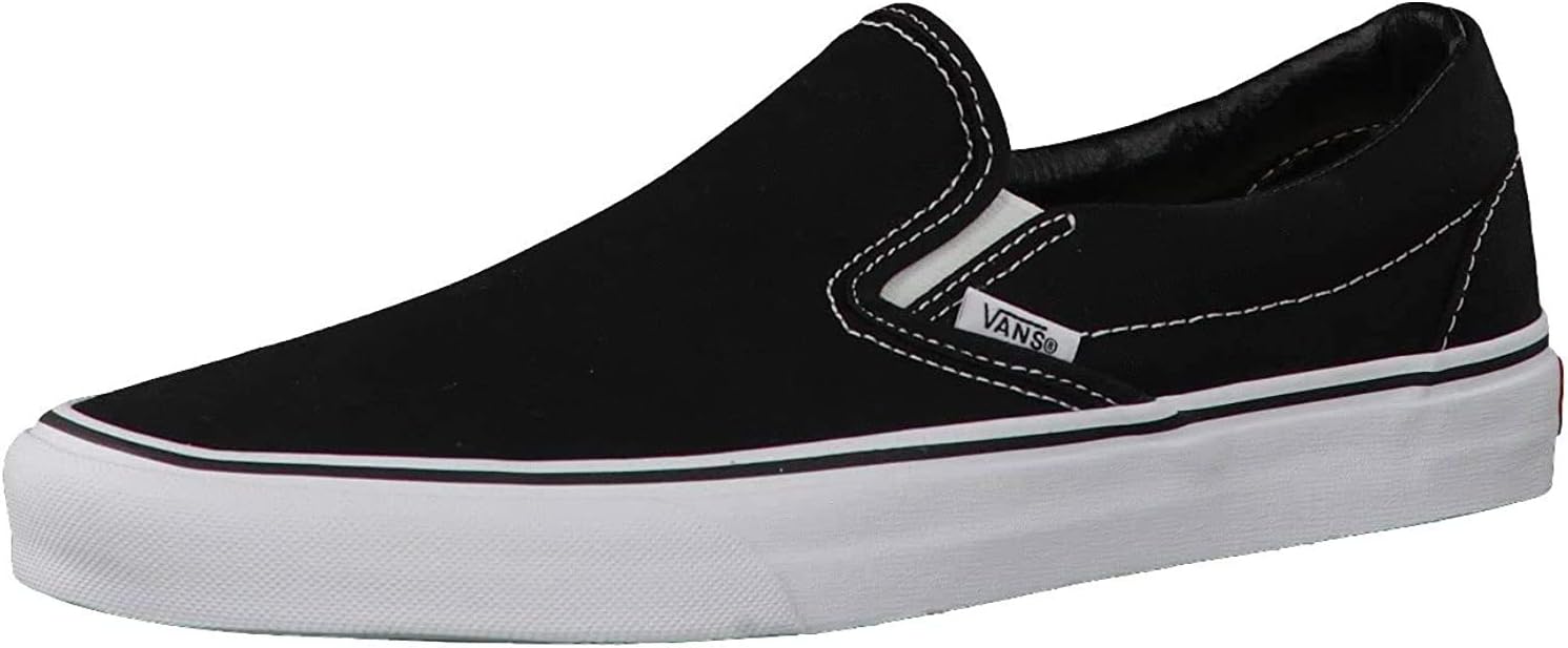 VANS, Classic Slip-On Sneakers (Black, 10 Women/8.5 Men)
