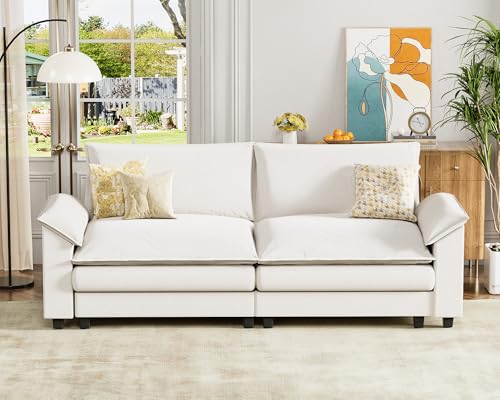 Homall 119" Modular Sectional Sofa with Reversible Ottoman, Light Grey V97154