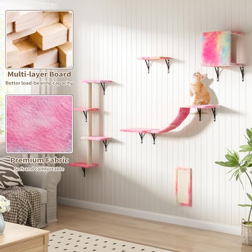 COZIWOW Wall Mounted Cat Shelves and Perches, Set of 5 (Grey) Y44261