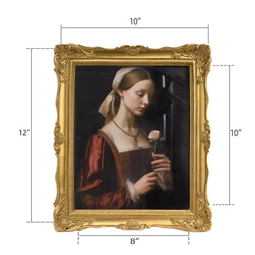Vintage 8x10 Picture Frame with Glass Front, Antique Retro Photo Frame for Wall or Tabletop, Silver N745