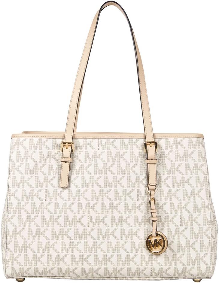 MICHAEL Michael Kors Large Jet Set E/W Travel Tote in Vanilla