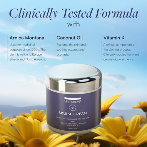 SKINTENSIVE Arnica Bruise Cream for Thin Skin, Vitamin K C and E, 4 Oz H87555