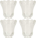 Clear & Frosted Ceiling Fans Light Covers Glass Shade, Transitional Style Replacement Glass Shade with Standard 2-1/8" Fitter Size, 4-4/5" high x 5" Diameter, Pack of 4