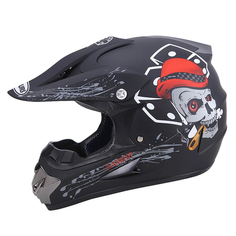 Oumurs DOT Motocross Motorcycle Helmet Open Face Unisex Adult Black G236205