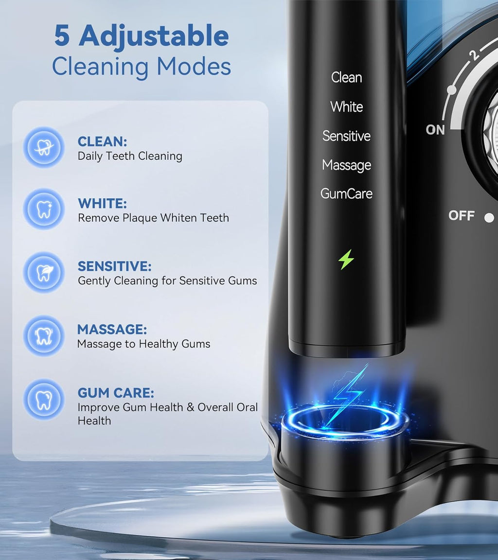 Water Flosser & Ultrasonic Electric Toothbrush Combo with 7 Jet Tips F18086
