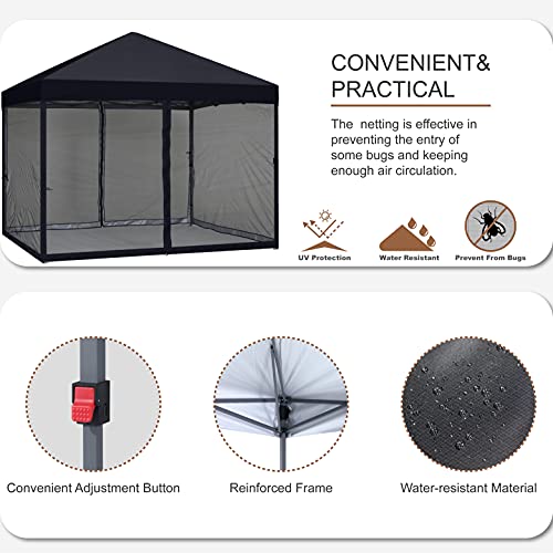 MASTERCANOPY Pop-Up Canopy with Netting Screen Walls 10x10 Beige H44062