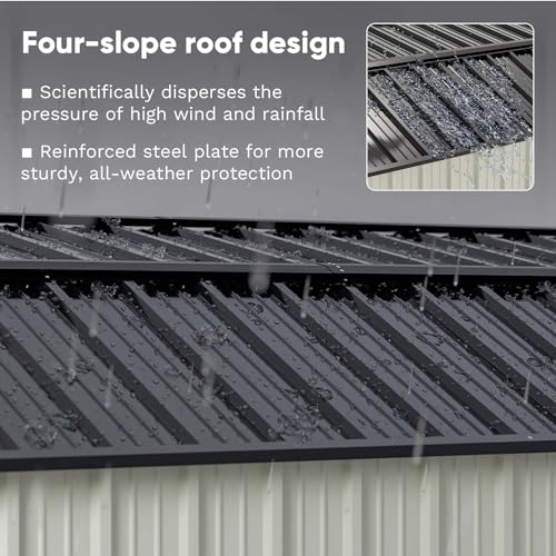 Patiowell 3 x 3 FT Outdoor Storage Shed with Sloping Roof, Grey F27529
