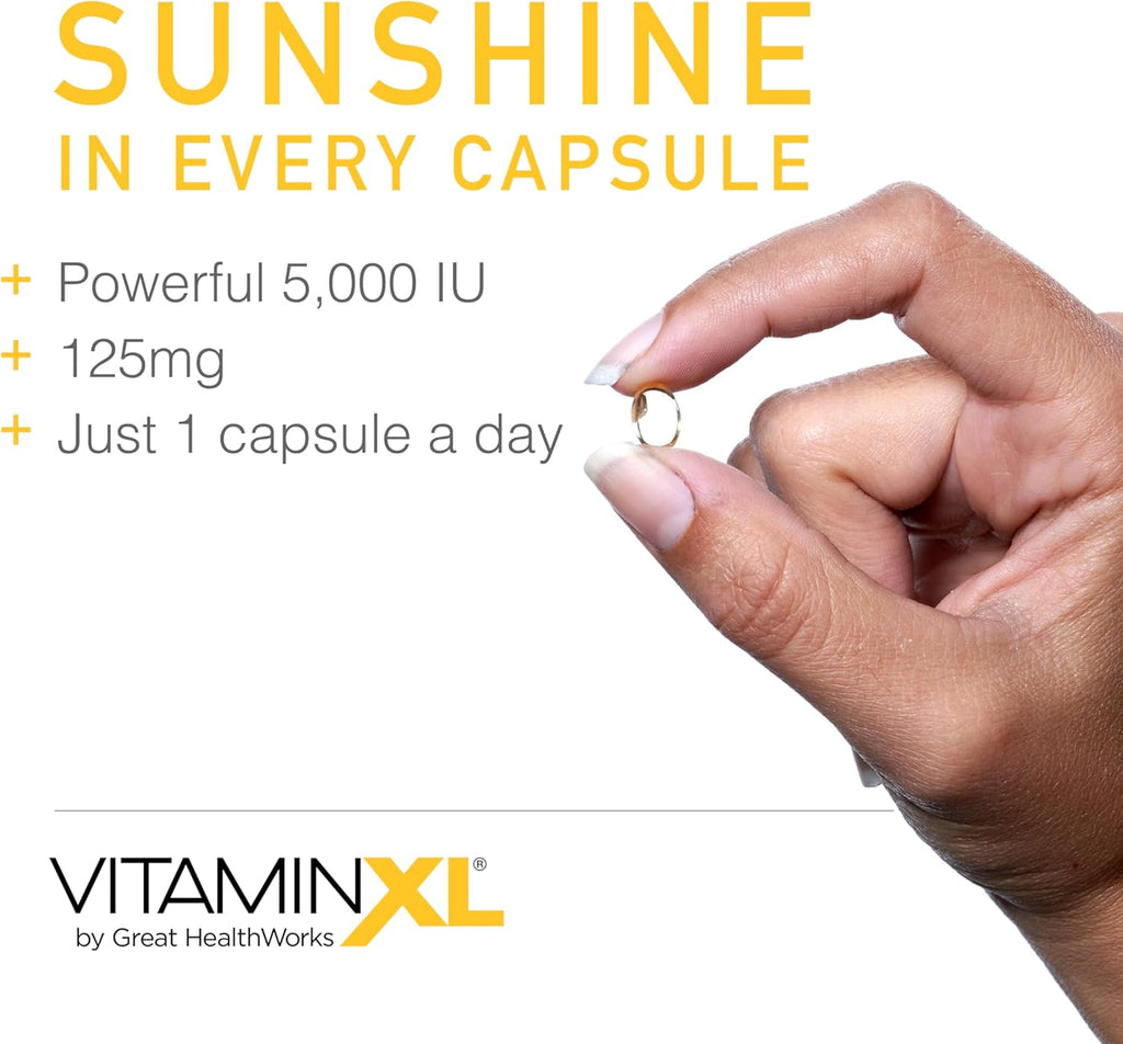 OmegaXL VitaminXL D3 5000 IU Immune Support Supplement, 30 Softgels E595147