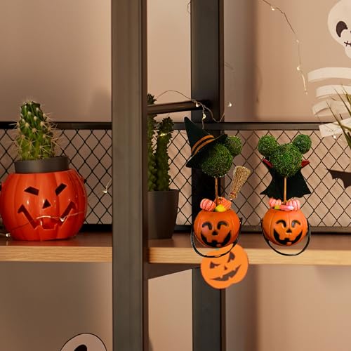 Minnie & Mickey Seasonal Topiary Set, 6 inch, Fall Decor N920