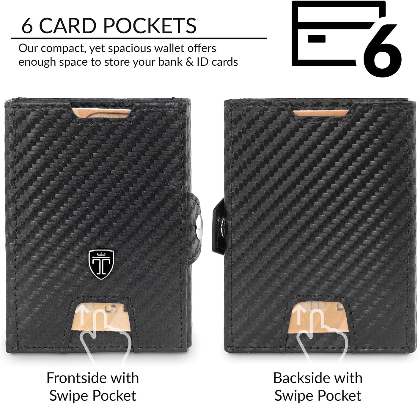 TRAVANDO Slim Wallet for Men Carbon RFID Blocking D450