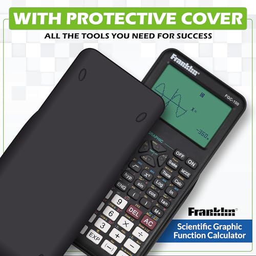 Franklin Scientific Graphing Calculator with 3 Operating Modes, Protective Cover, White W882