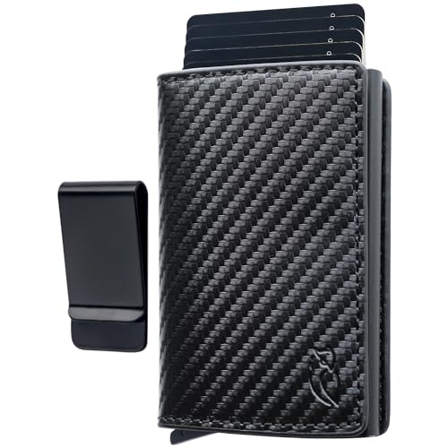 RFID Wallet for Men with Money Clip - PU Leather Mens Wallet Credit Card Holder - Minimalist Wallet for Men - Slim Wallet for Men - Front Pocket Wallets for Men - RFID Wallet Women Favorite