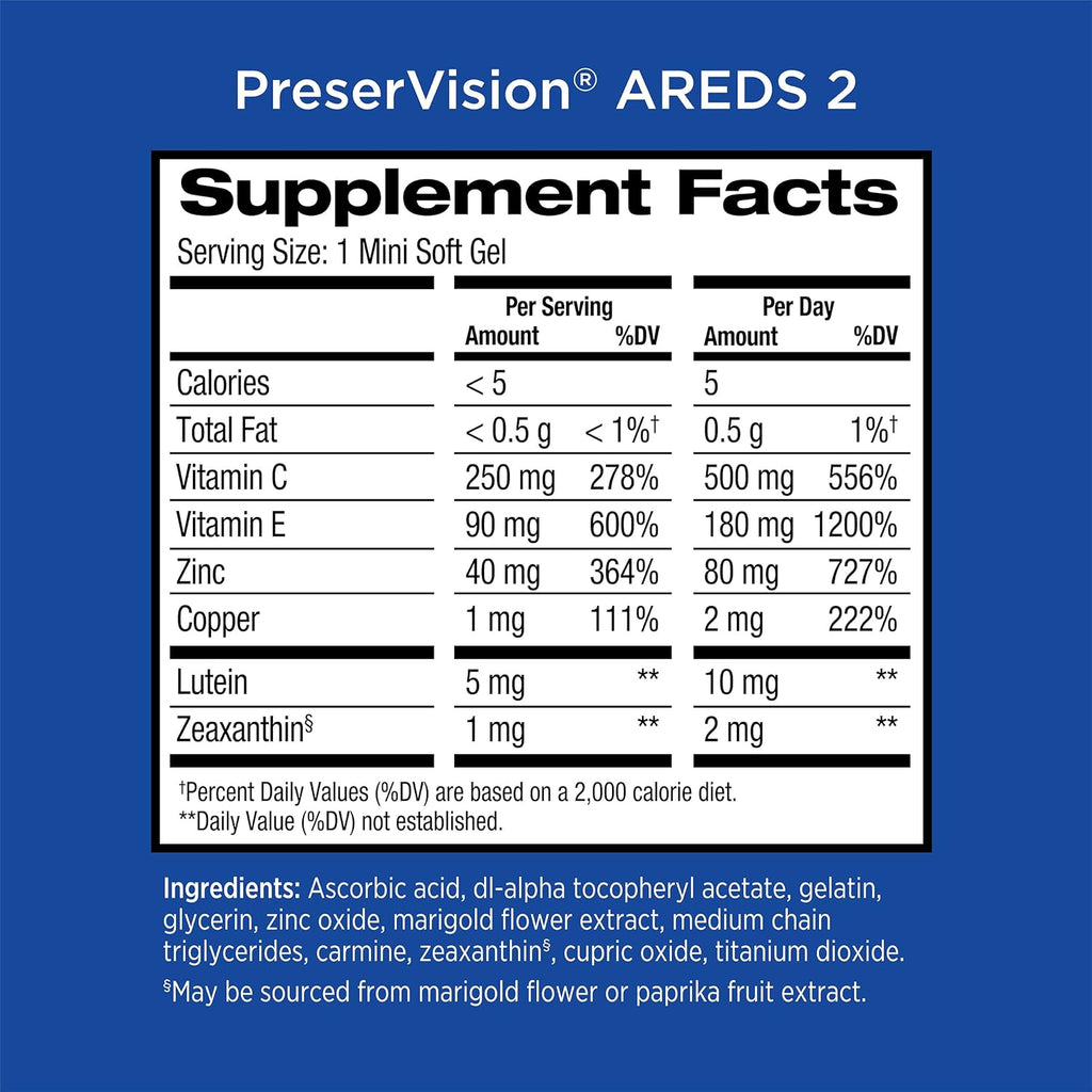 PreserVision AREDS 2 Eye Vitamin & Mineral Supplement, 210 Softgels D99950