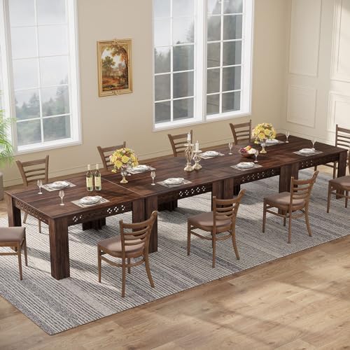 Tribesigns 43" Square Farmhouse Wood Dining Table for 4, Rustic Brown Z457332