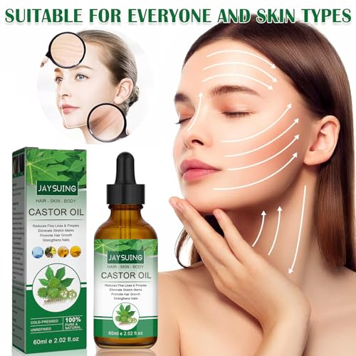Organic Castor Oil for Hair Growth, Cold Pressed Glass Bottle Q75137