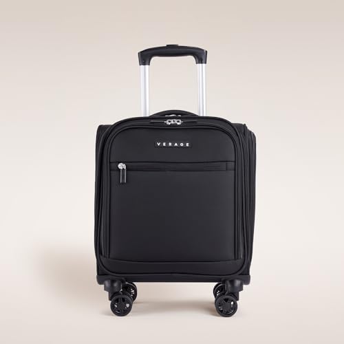 Verage Underseat Carry On Luggage with Wheels, 14.5 Inch Spinner Suitcase, Black V292