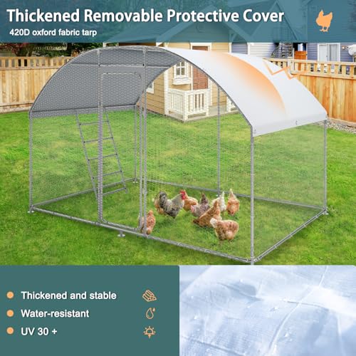 Large Metal Chicken Coop Walk-in with Anti-UV Cover for Outdoor Farm Use Z5246