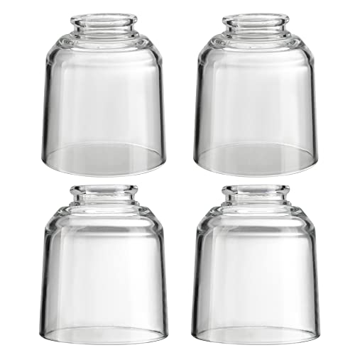 Aspen Creative 23174-60-4, Transitional Clear Seeded Ceiling Fan Replacement Glass Shade, 2-1/8" Fitter, Size: 4-3/4" D x 4-3/4" H, 4Pcs/Pack