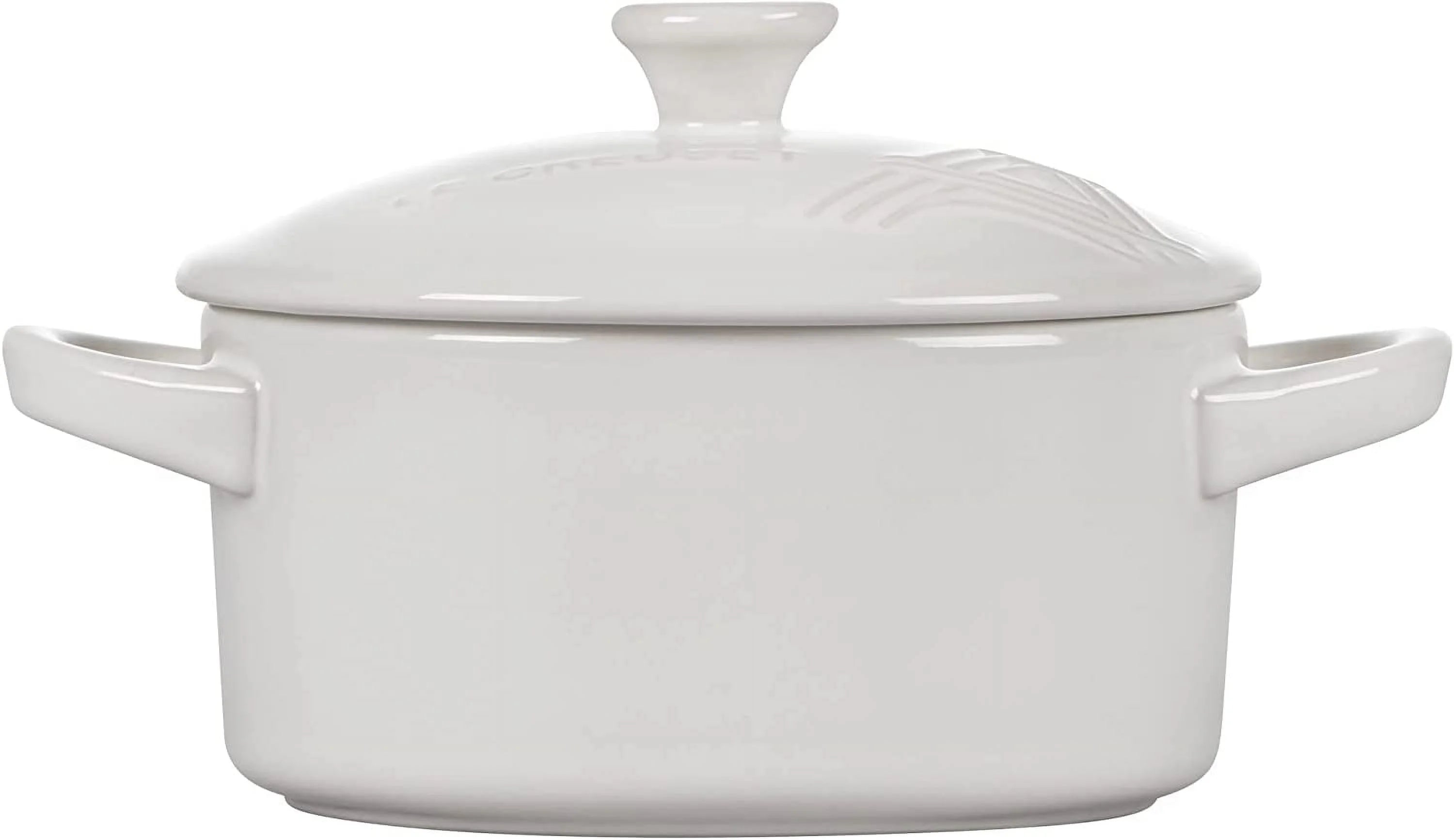 Le Creuset Stoneware 8 oz Eiffel Tower Mini Round Cocotte White S818