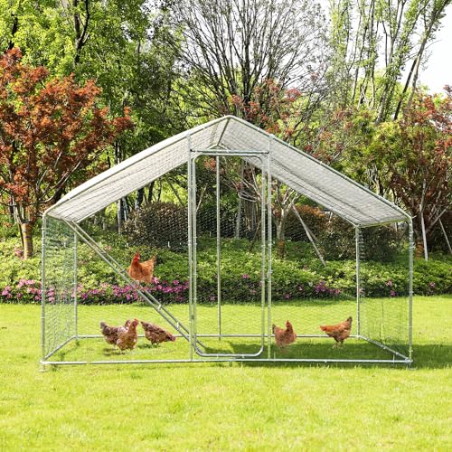 Large Metal Chicken Coop Walk-in with Anti-UV Cover for Outdoor Farm Use Z5246