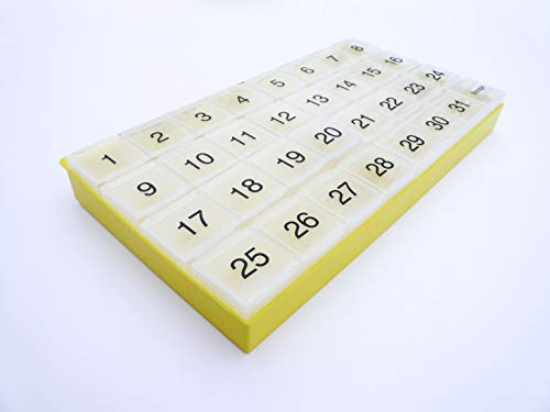 Promed 4 Week Monthly Pill Organizer with Tray, Green O35291