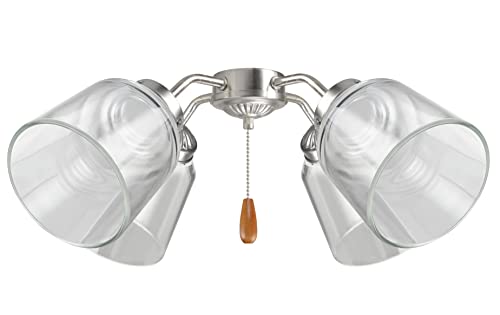 Aspen Creative Transitional Clear Seeded Ceiling Fan Replacement Glass Shade, 4 Pack C3383