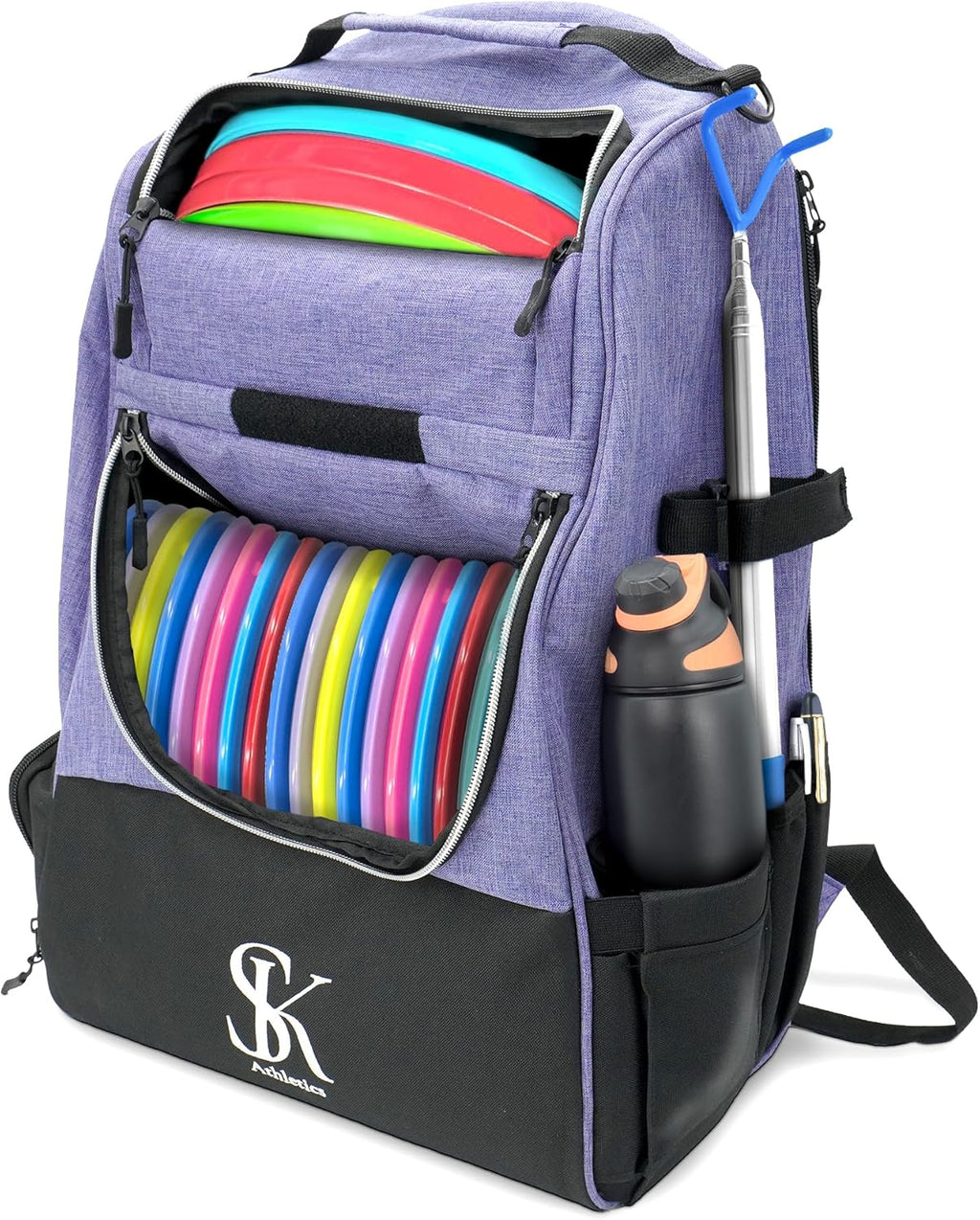 Disc Golf Backpack with Chalk Bag and Ergonomic Straps L754275