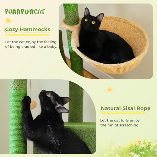 45-Inch Cat Tree with 2 Condos, Scratching Posts and Hammock F616