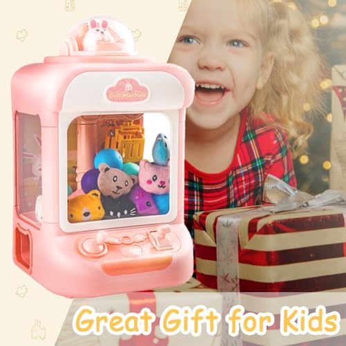 Kids Claw Machine with Lights and Sound, Includes 10 Plush (Pink) X399554