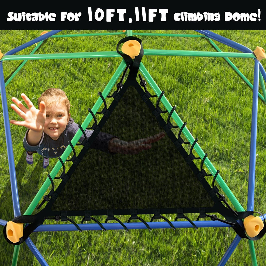Geometric Climbing Dome with Net Chair, Rust & UV Resistant, Kids Jungle Gym J930