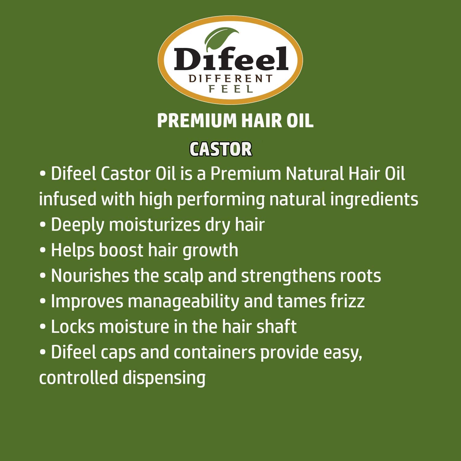 Difeel Premium 99% Natural Castor Hair Oil 7.1 oz (3-Pack) L2146